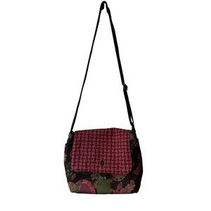 Lisa Lill Studio Colorful Fabric Paisley Floral Messenger Bag Tote Boho Artsy